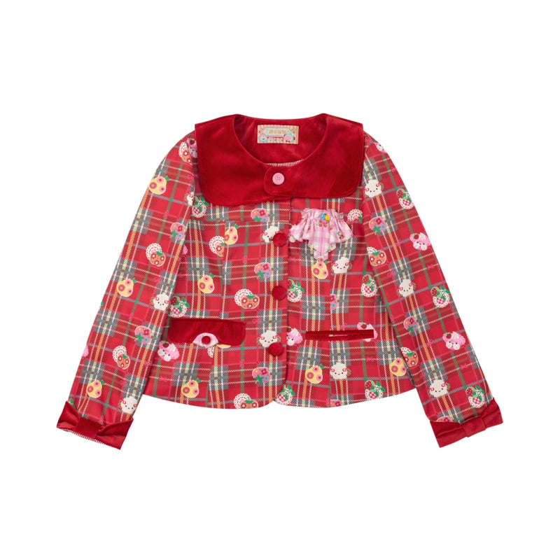 Harajuku Suit Red Suit Jacket Skirt Decora Kei Suit set Lutra Jump