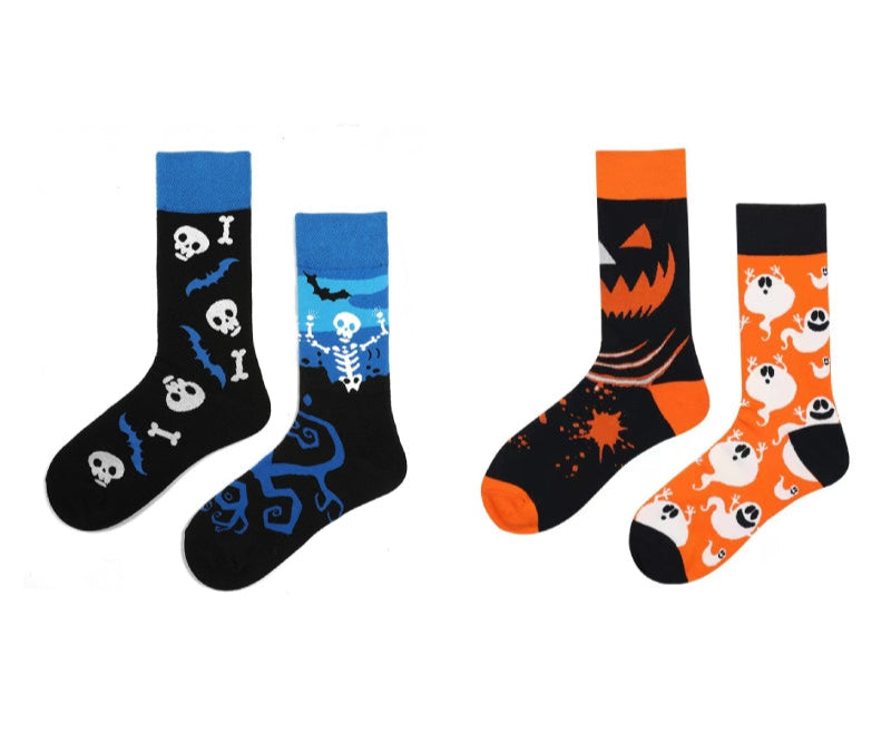 Decora Kei Mismatched Socks Spooky Skull sock GXCM