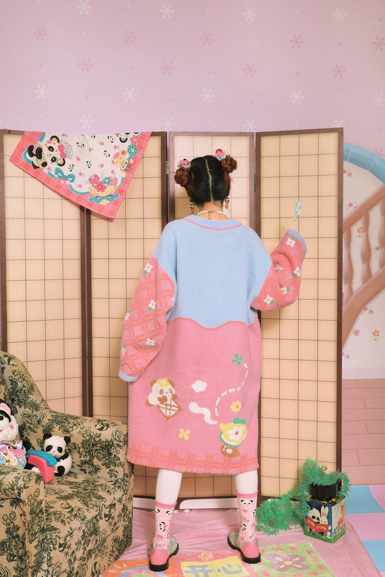 Harajuku Cardigan Panda Print Cardigan Decora Fashion Cardigan cardigan Lutra Jump