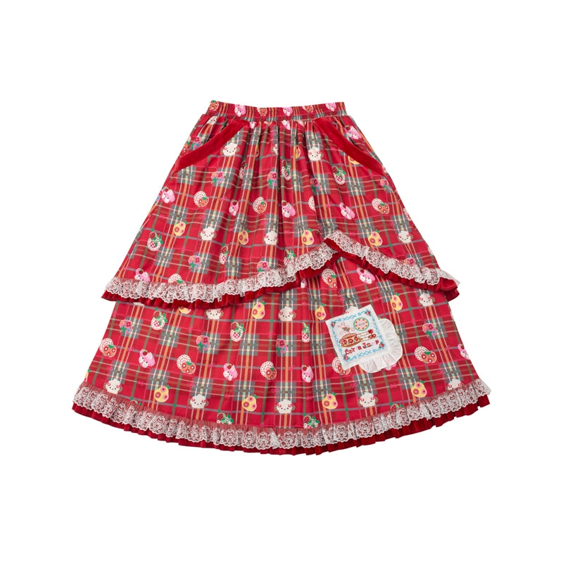 Harajuku Suit Red Suit Jacket Skirt Decora Kei Suit set Lutra Jump