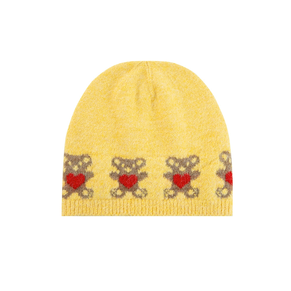 Harajuku Hat Yellow Bear Knit Hat Decora Fashion Hat Warm Hat hat tntntutu