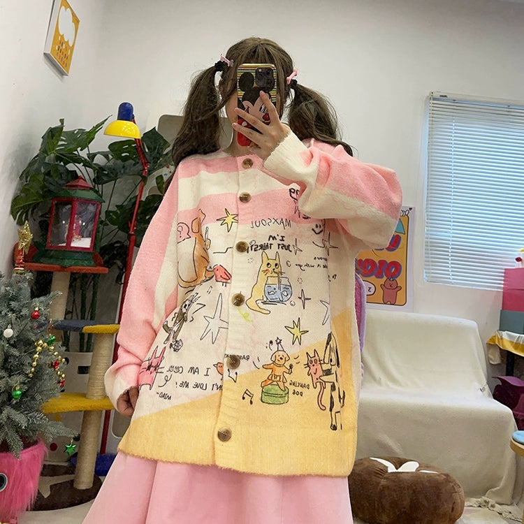 Kidcore Round-Neck Cardigan – Soft Cozy Fit cardigan BIBULU