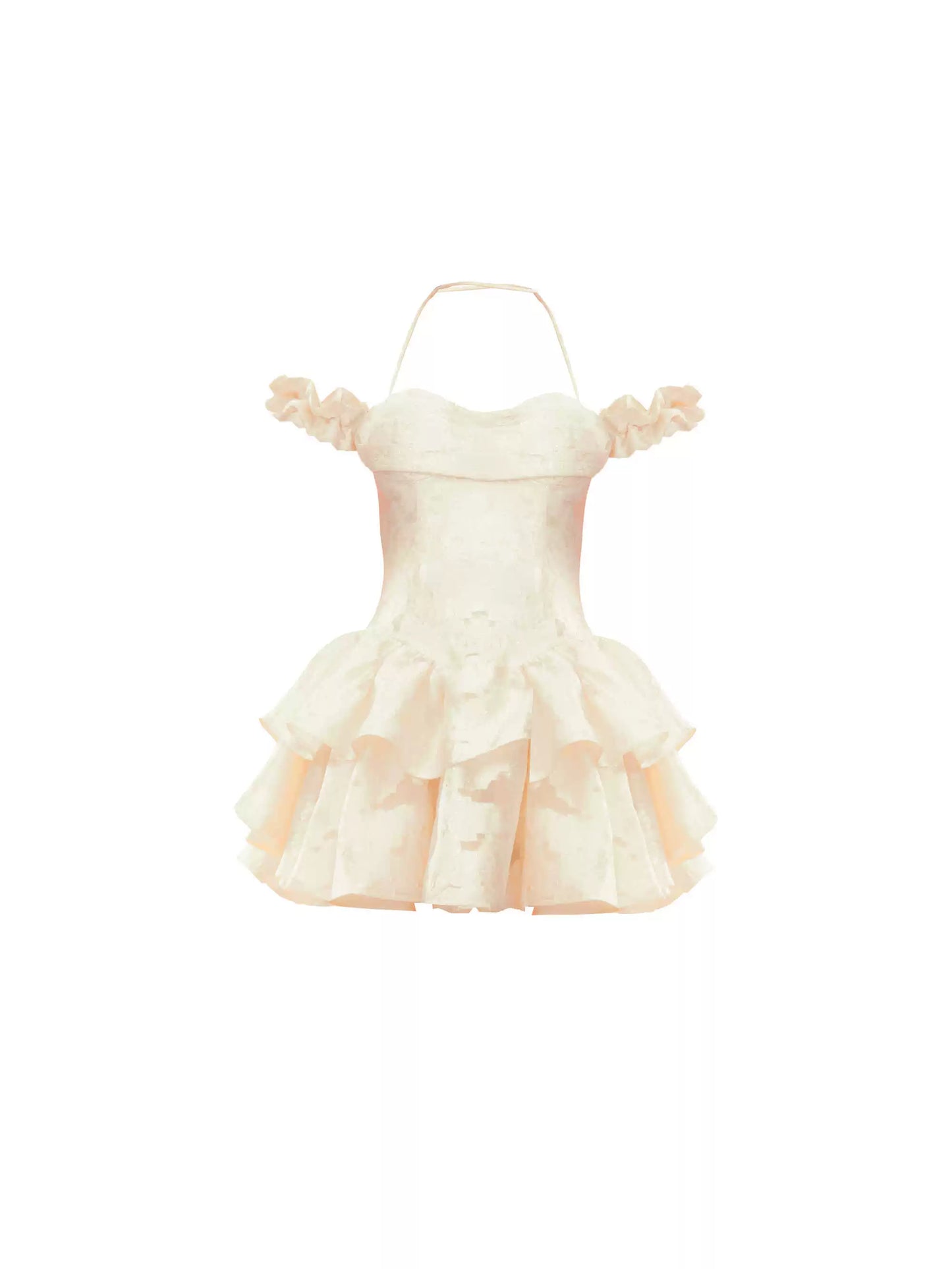 GirlyVibes Dress Beige Floral Dress Princess Puff Dress dress YZZI HE