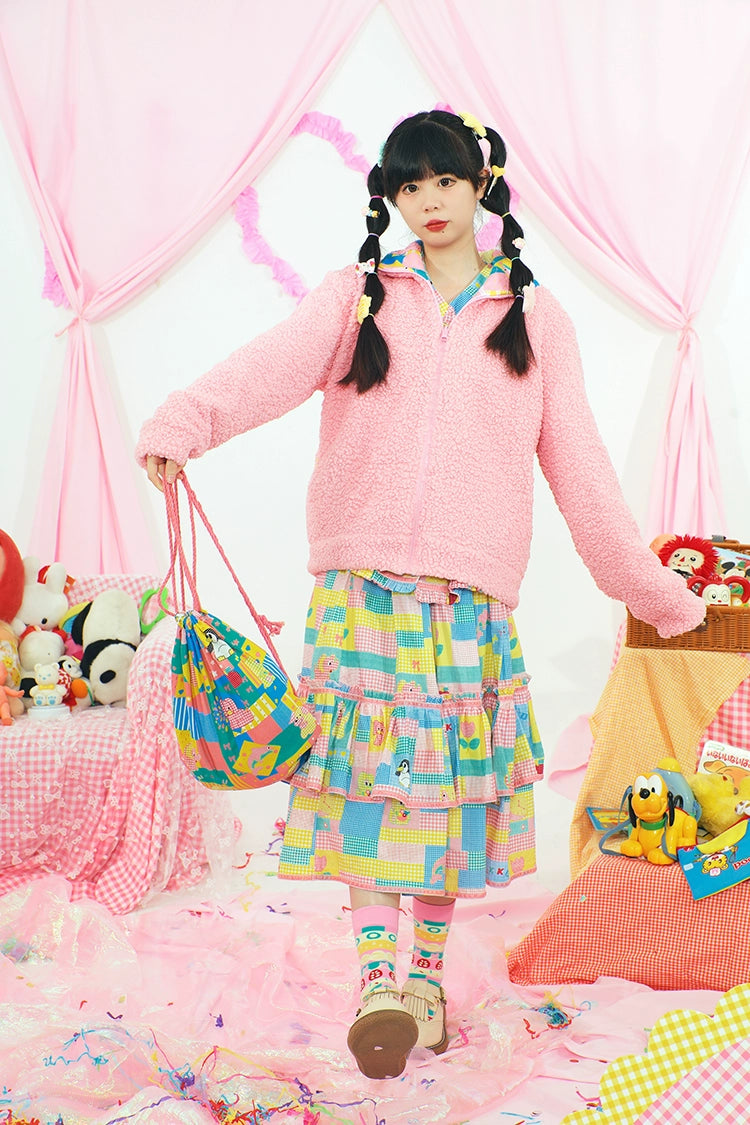 Harajuku Jacket Print Reversible Jacket Decora Fashion Jacket jacket Nikkou home