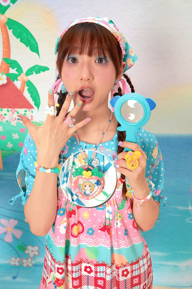 Harajuku Necklace Love-heart Necklace Hair Clip Decora Fashion Hair Clip hair clip Lutra Jump