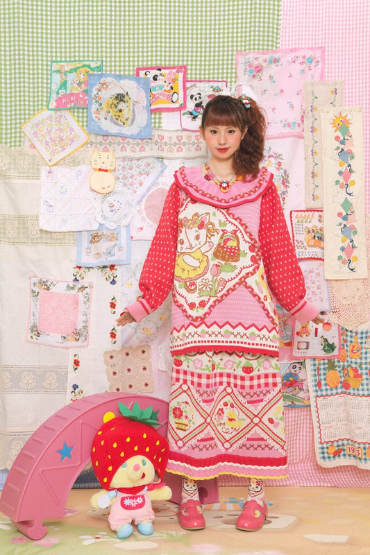 Harajuku Skirt Kitten Knit Skirt Decora Fashion Skirt skirt Lutra Jump