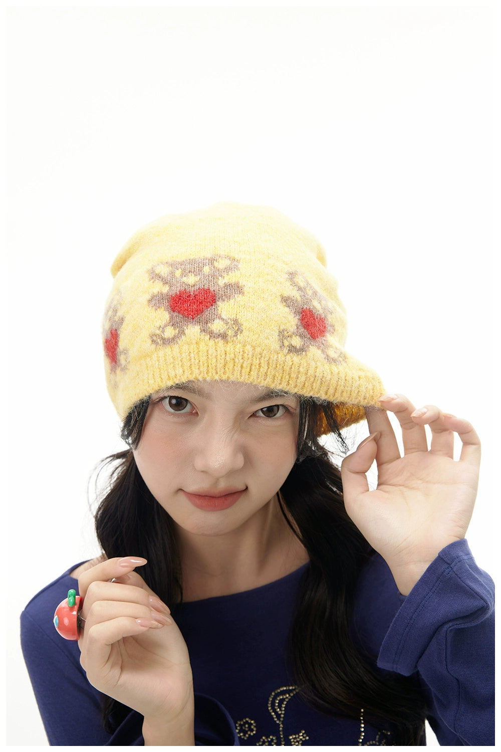 Harajuku Hat Yellow Bear Knit Hat Decora Fashion Hat Warm Hat hat tntntutu
