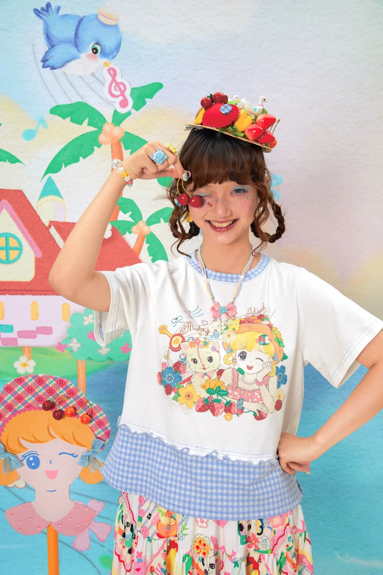 Harajuku T-shirt Fruit Girl T-shirt Decora Fashion T-shirt shirt Lutra Jump