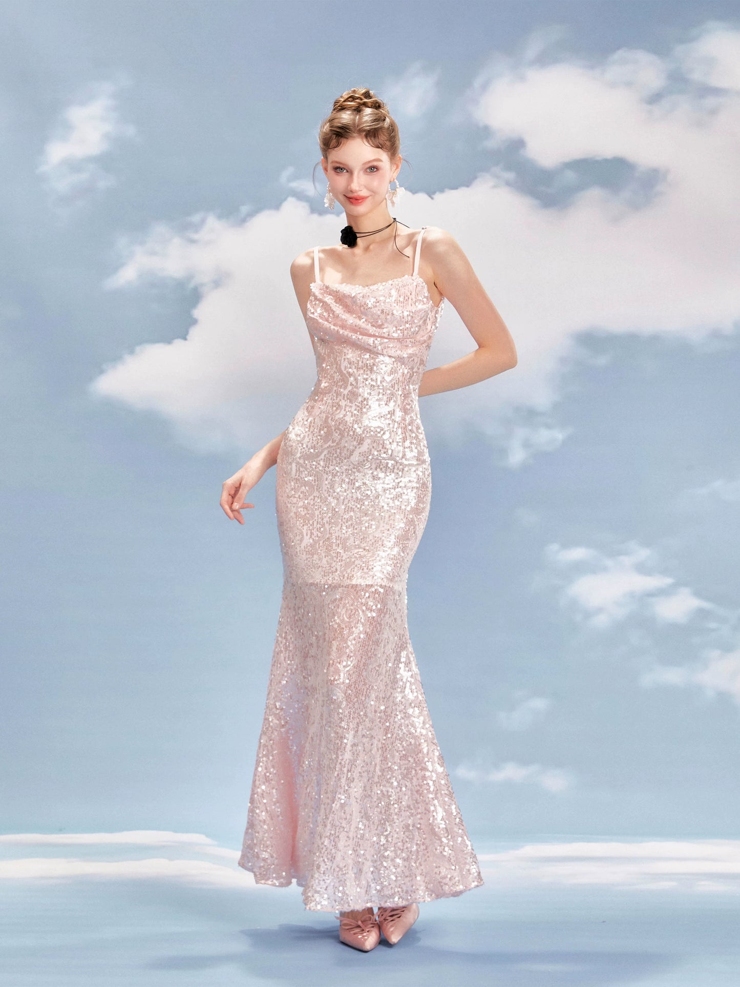 YZZI HE Glitter Fish-tail Dress dress YZZI HE
