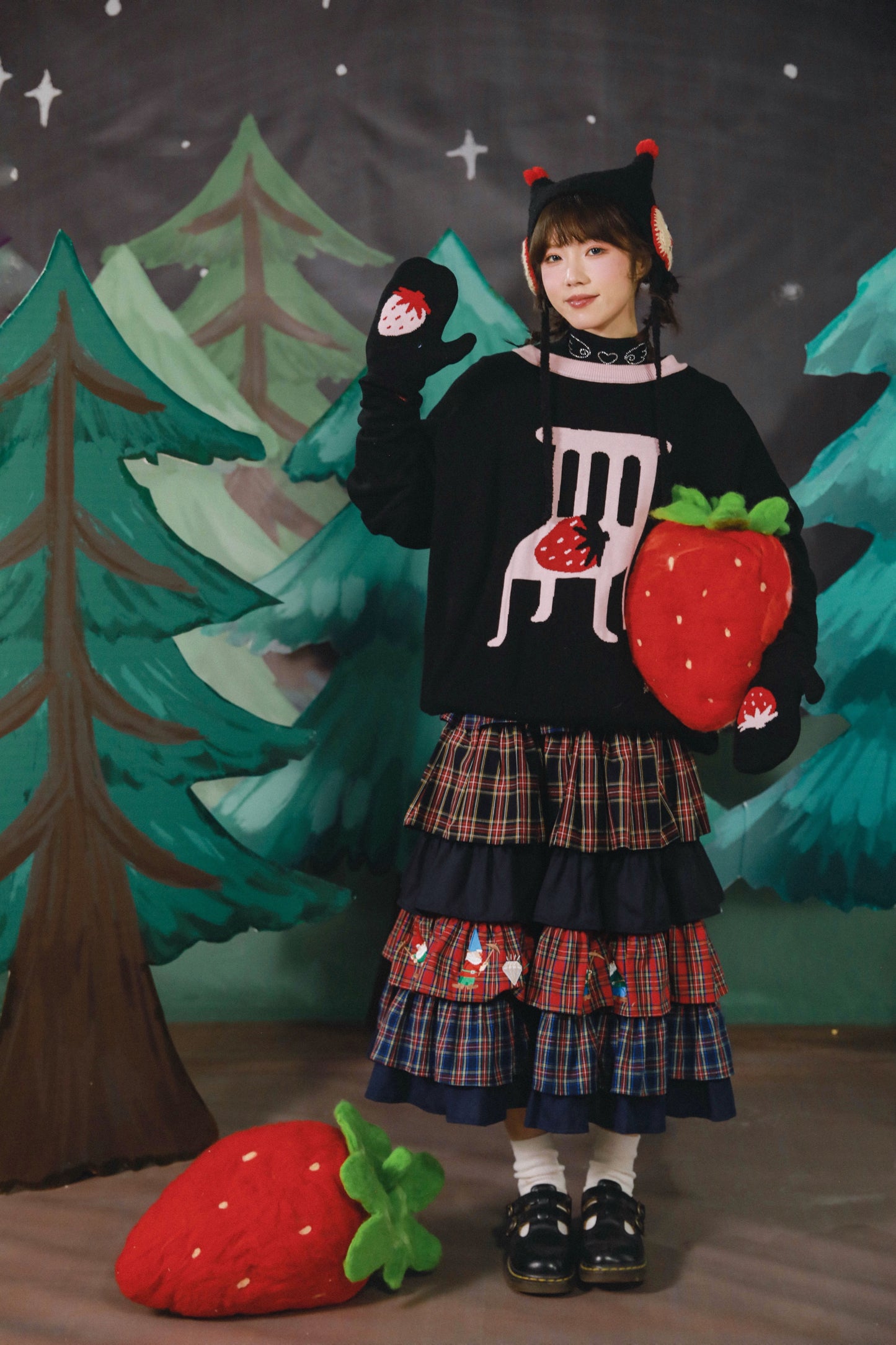 Meugler Forest Secret Strawberry Chair Fingerless Sleeve Sweater sweater Meugler