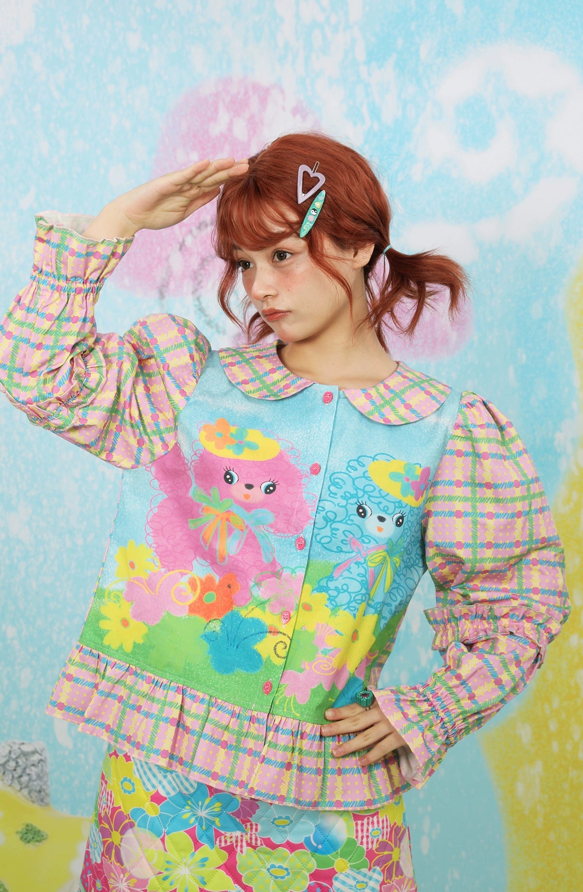 frufru Decora Snow Farm Puppy Blouse blouse frufru
