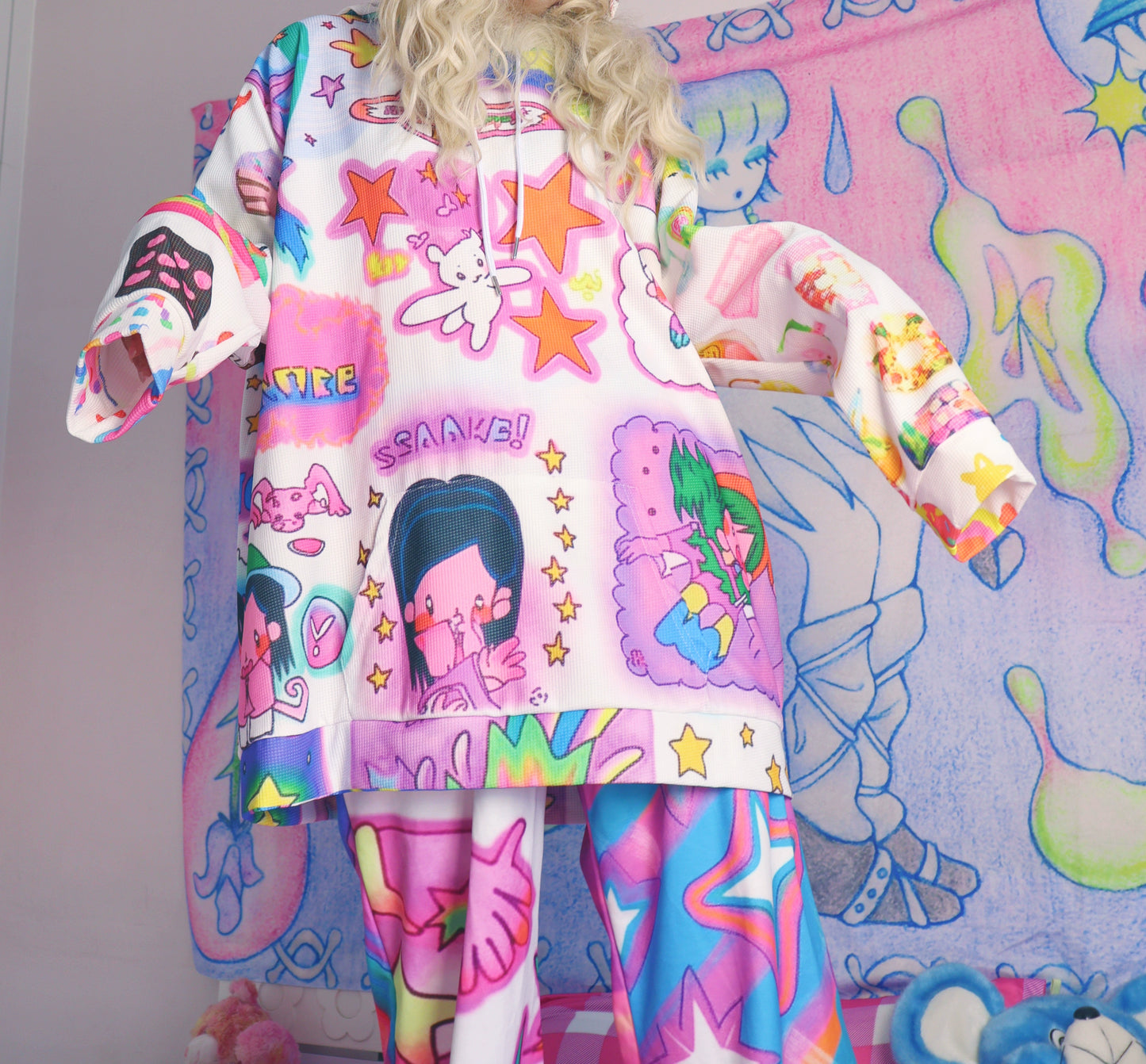 Leerroo Decora Hoodie Chic Printed Colorful Hoodie Woman Street Fashion hoodie Leerroo