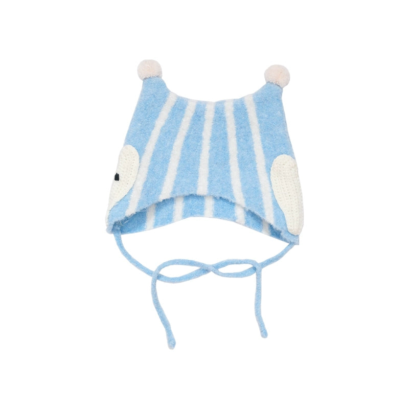 Meugler Cute Striped Pointed Ear Pom-Pom Knit Hat – Harajuku Style hat Meugler