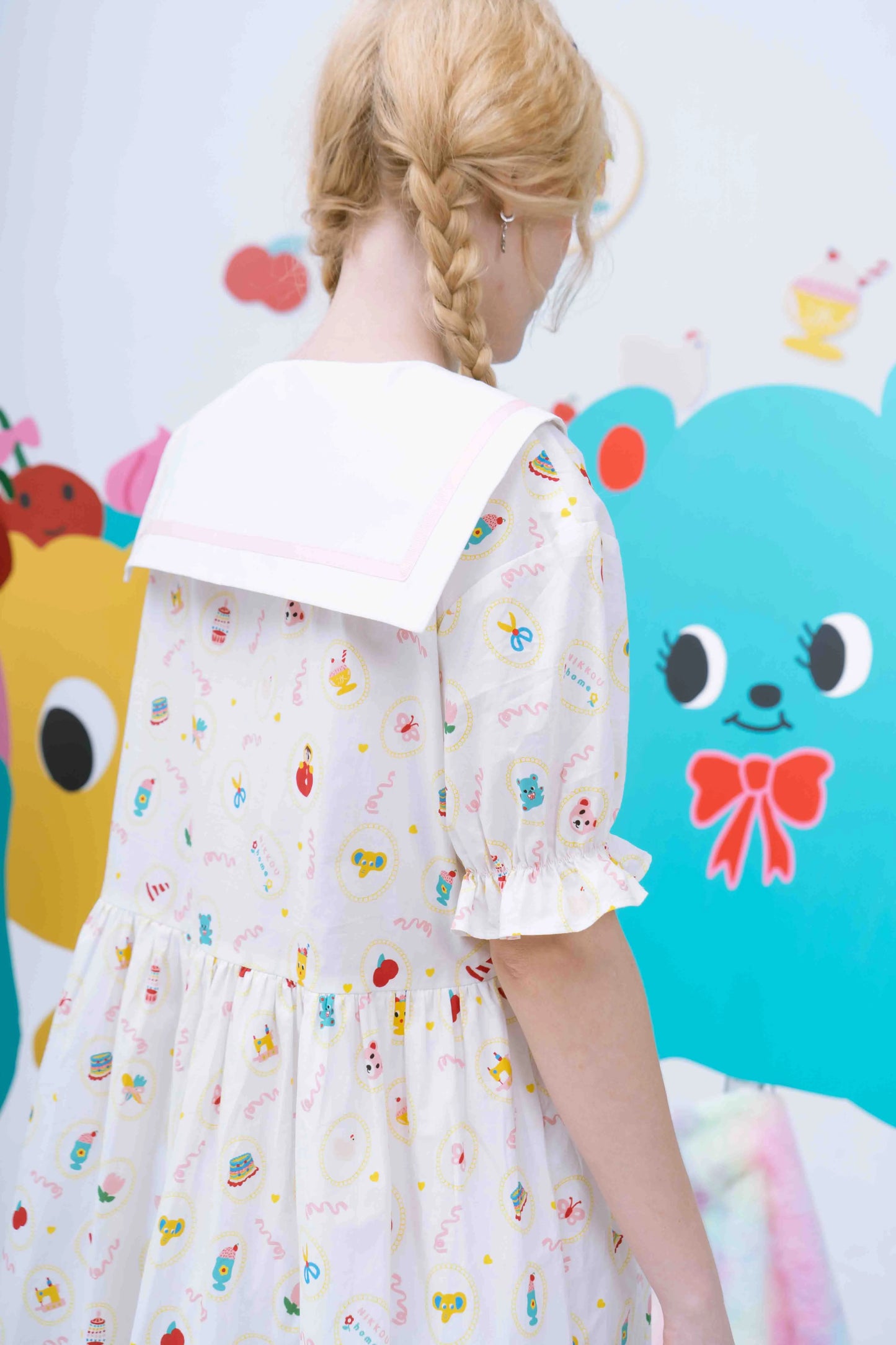 Harajuku Dress Navy Collar Dress Decora Fashion Dress sock Nikkou home