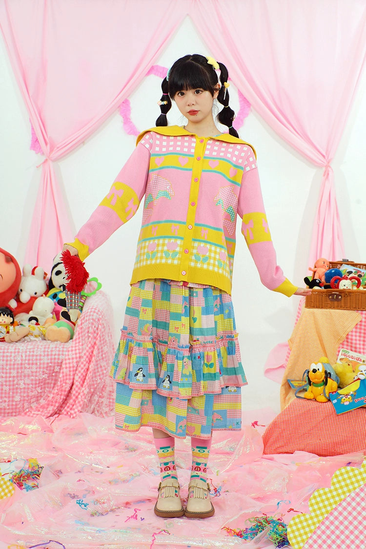 Harajuku Sweater Knit Sweater Cardigan Decora Fashion Cardigan cardigan Nikkou home