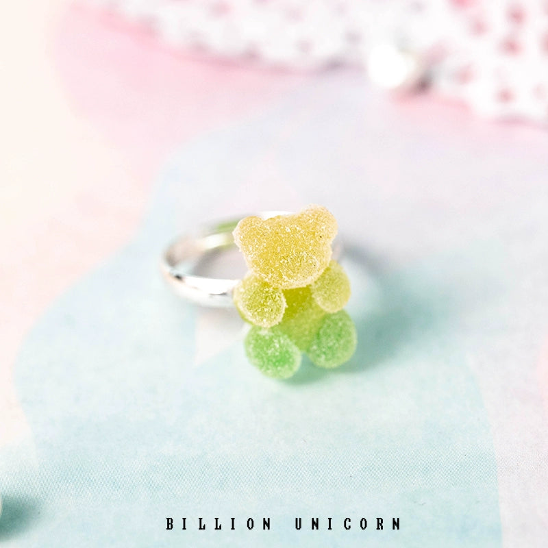Pink Unicorn Decora Gummy Bear Ring ring pink unicorn yellow green