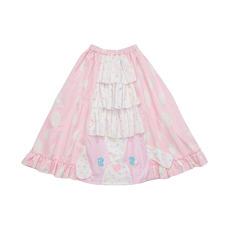 Meugler Cute Dog Plush Toy 3D Patchwork Lolita Cake Skirt skirt Meugler