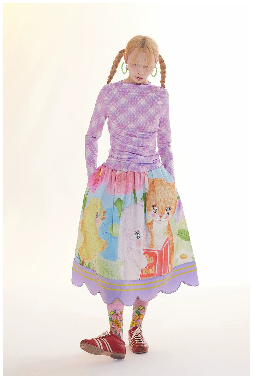 Harajuku Skirt Animal Print Skirt Skater Skirt Purple Lace Skirt Colorful Embroidery Skirt skirt tntntutu