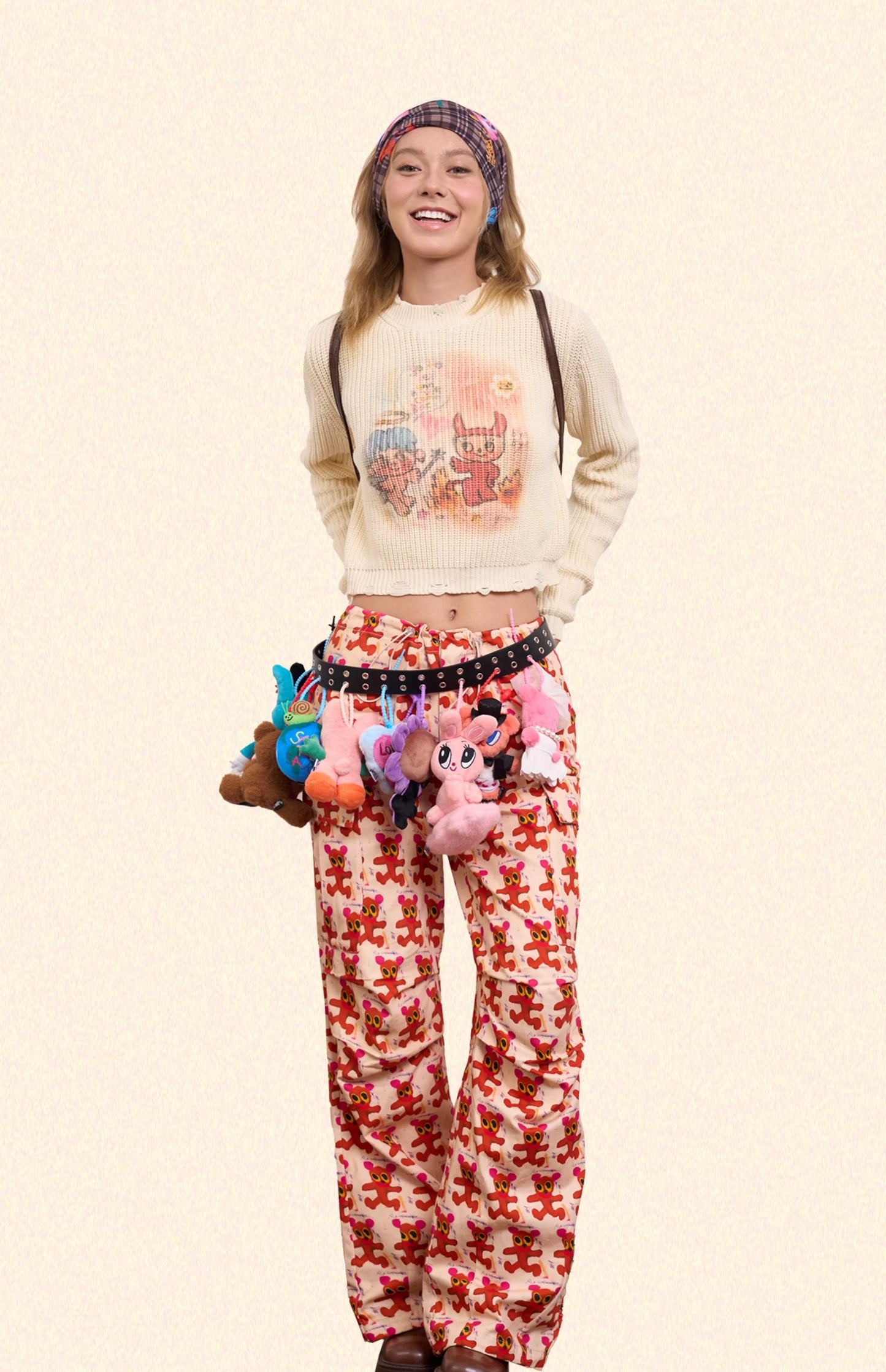 Iscreamcolour Printed Short Sweater Girly Fashion sweater iscreamcolour