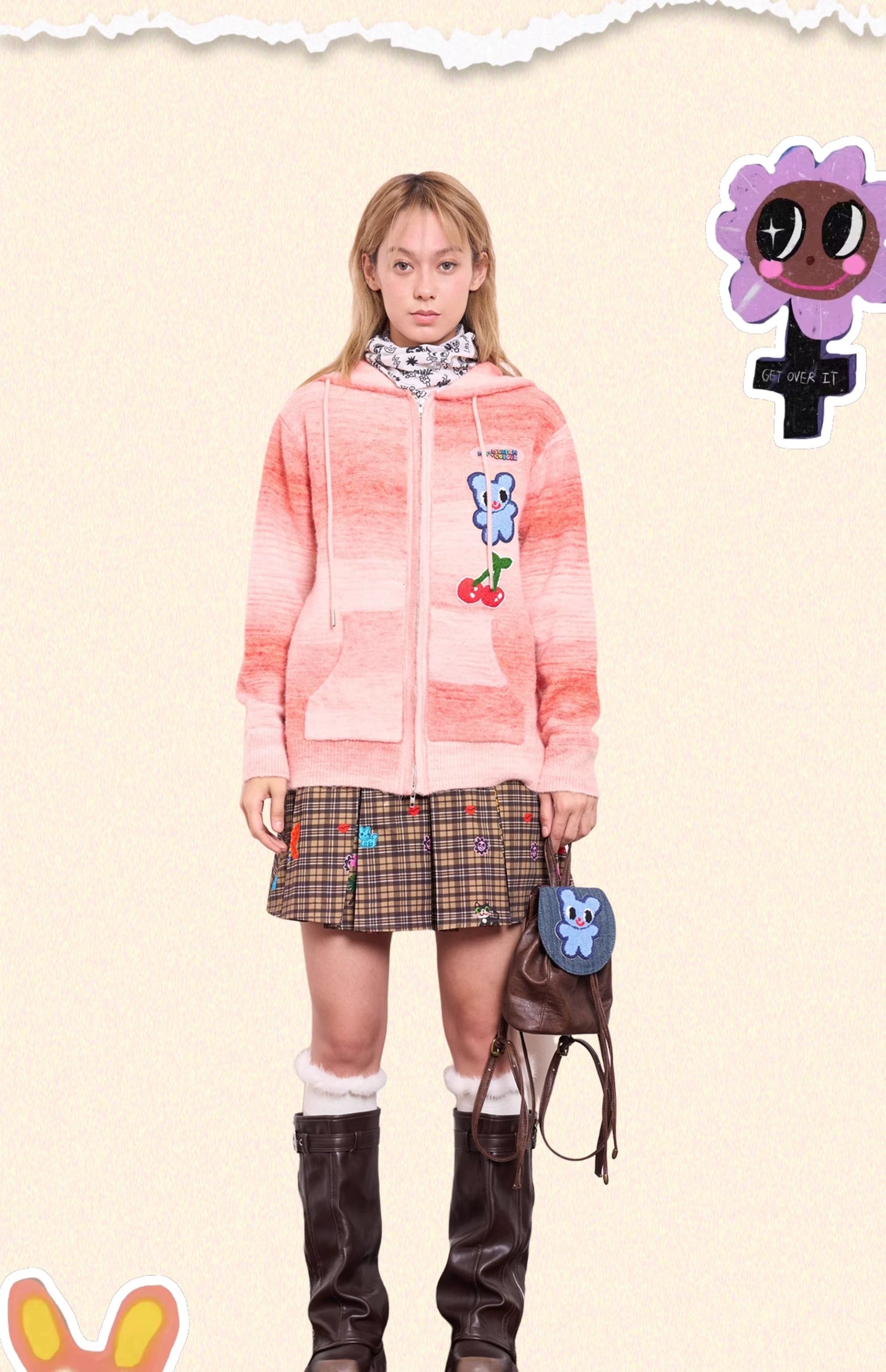 Iscreamcolour Orange Gradation Cardigan Girly Fashion cardigan iscreamcolour