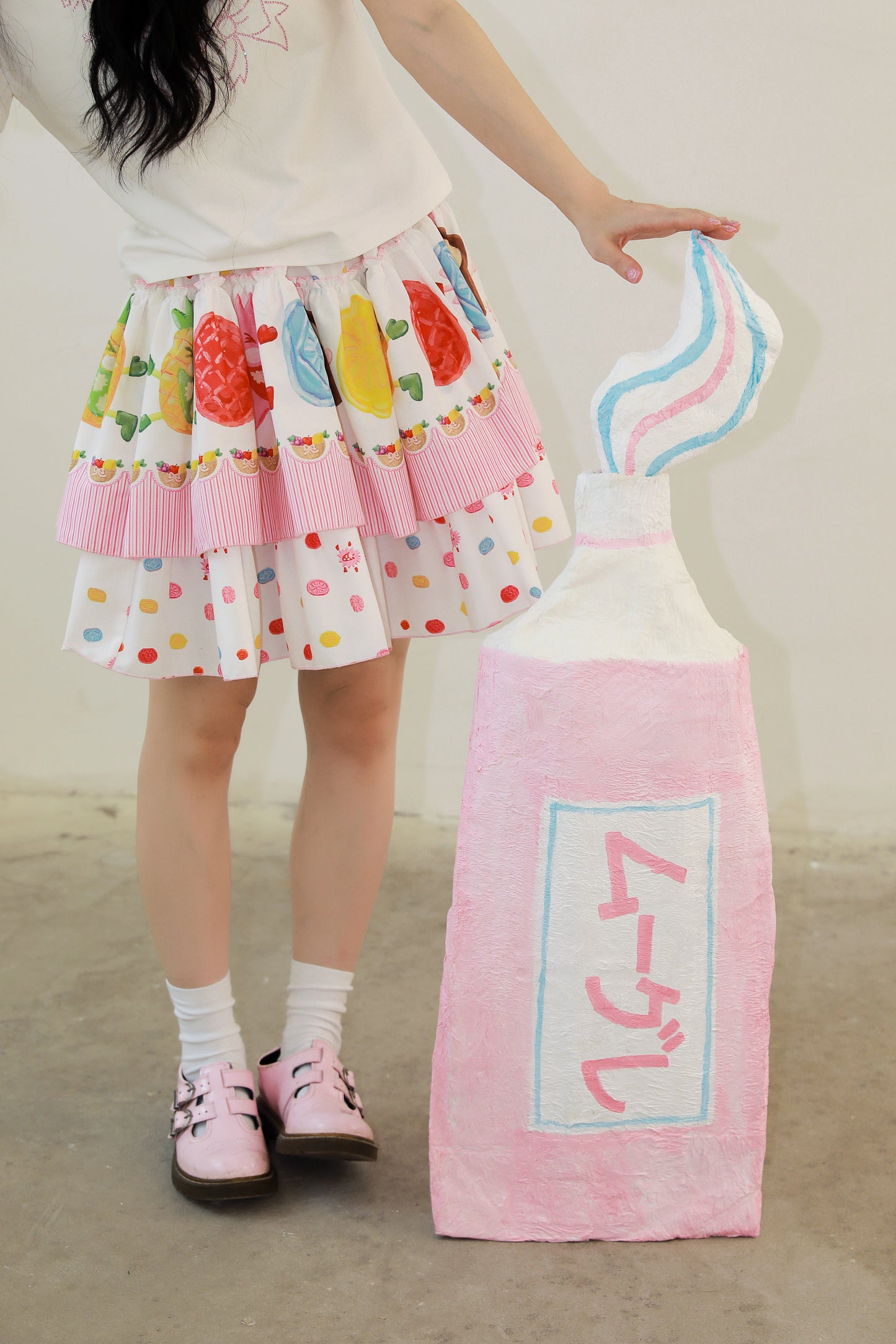 Meugler Colorful Happy Fruity Skirt Candy Pleated Skirt skirt Meugler