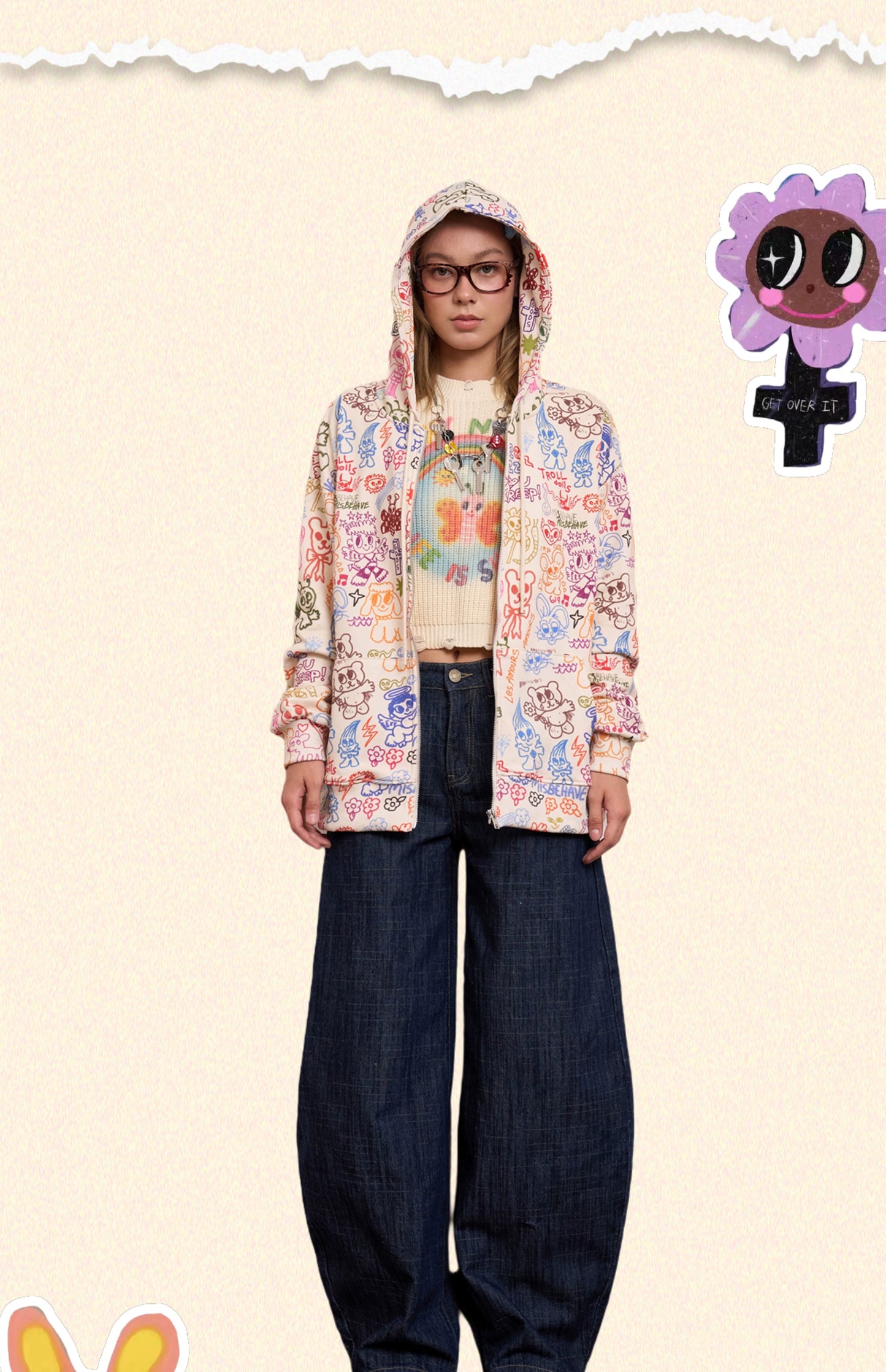 Iscreamcolour Colorful Lines Cardigan Girly Fashion cardigan iscreamcolour