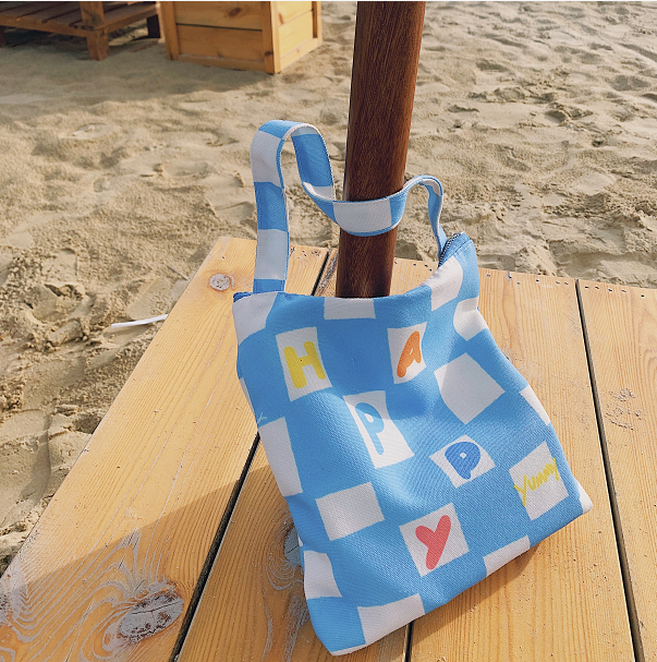 Harajuku Handbag Small Colorful Checkerboard Handbag Canvas Handbag bag HappyYummy