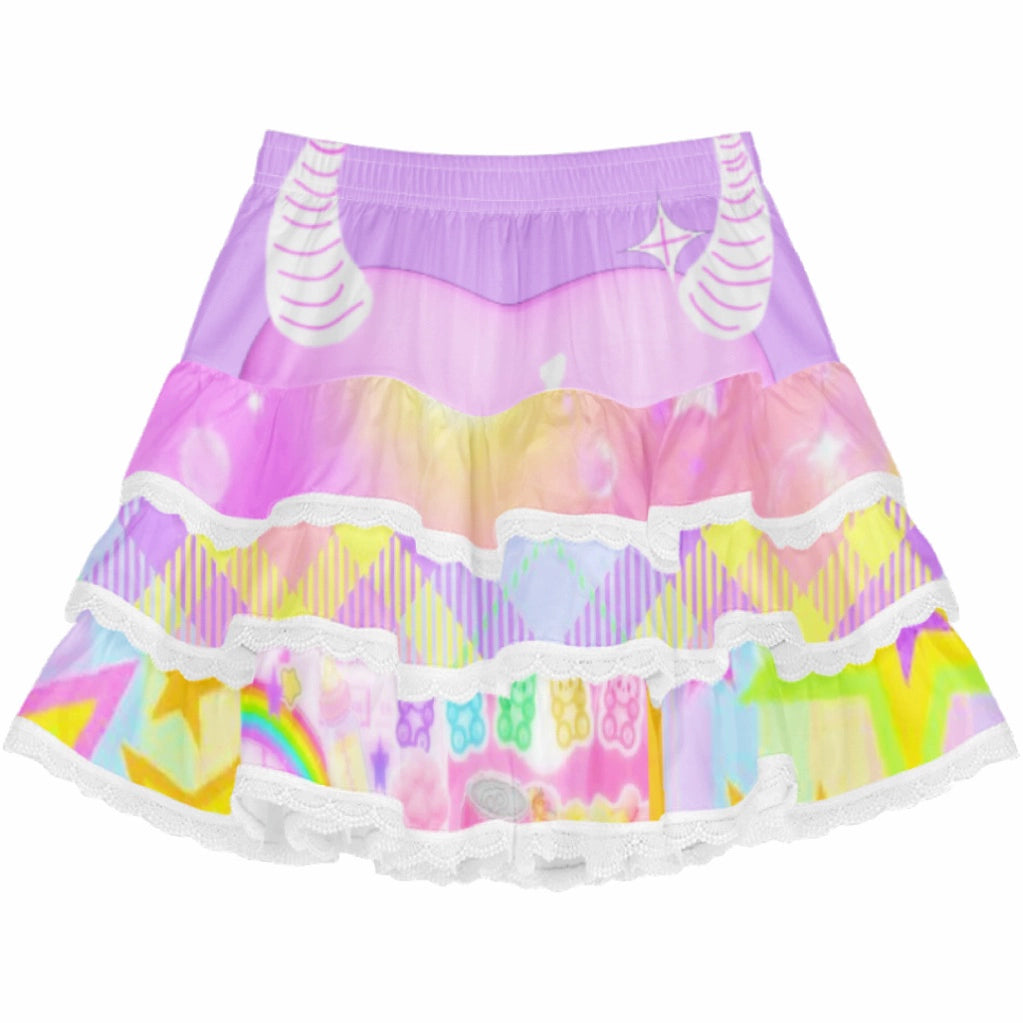 Leerroo Decora Fashion Skirt Sweetheart Ballet Skirt Tiered Skirt skirt Leerroo Purple