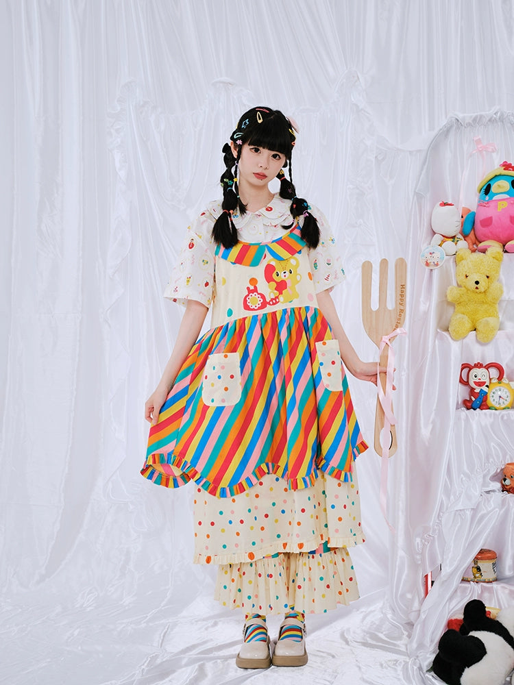 Harajuku Dress Rainbow Printed Cami Dress Decora Fashion Cami Dress dress Nikkou home