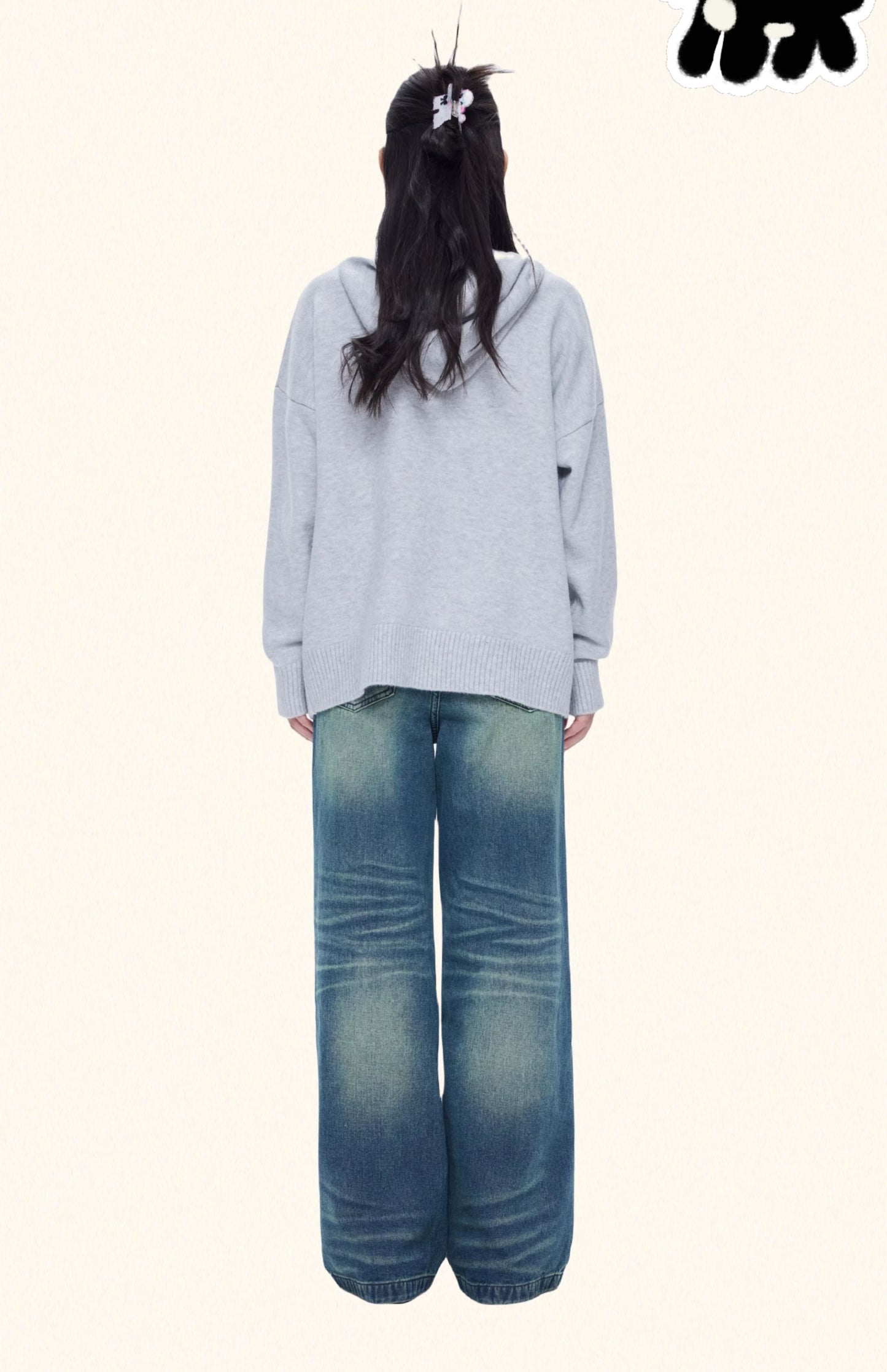 Iscreamcolour Printed Loose Jeans Girly Fashion pants iscreamcolour