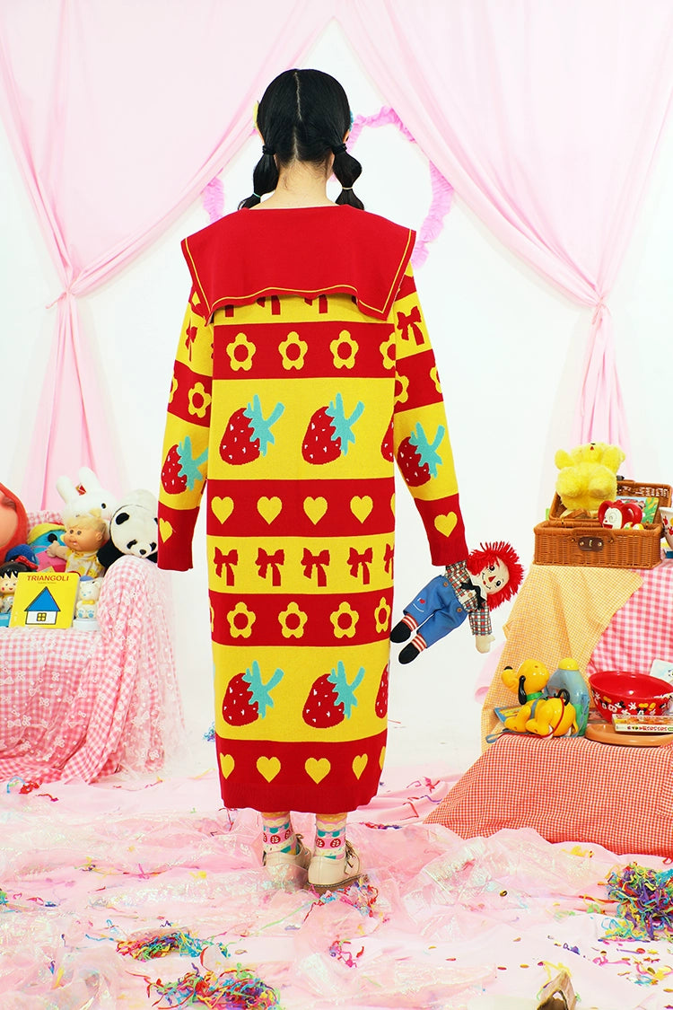 Harajuku Sweater Dress Strawberry Sweater Dress Decora Fashion Dress dress Nikkou home