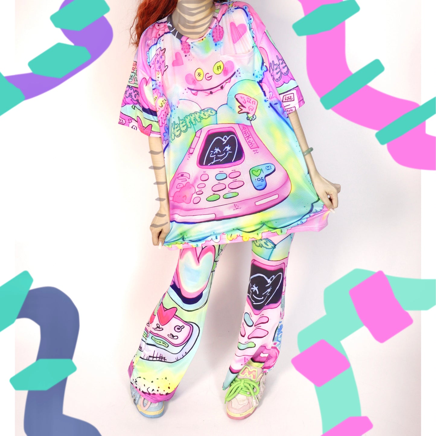 Leerroo Colorful Pants Decora Fashion Pants Summer Bell-bottoms pants Leerroo