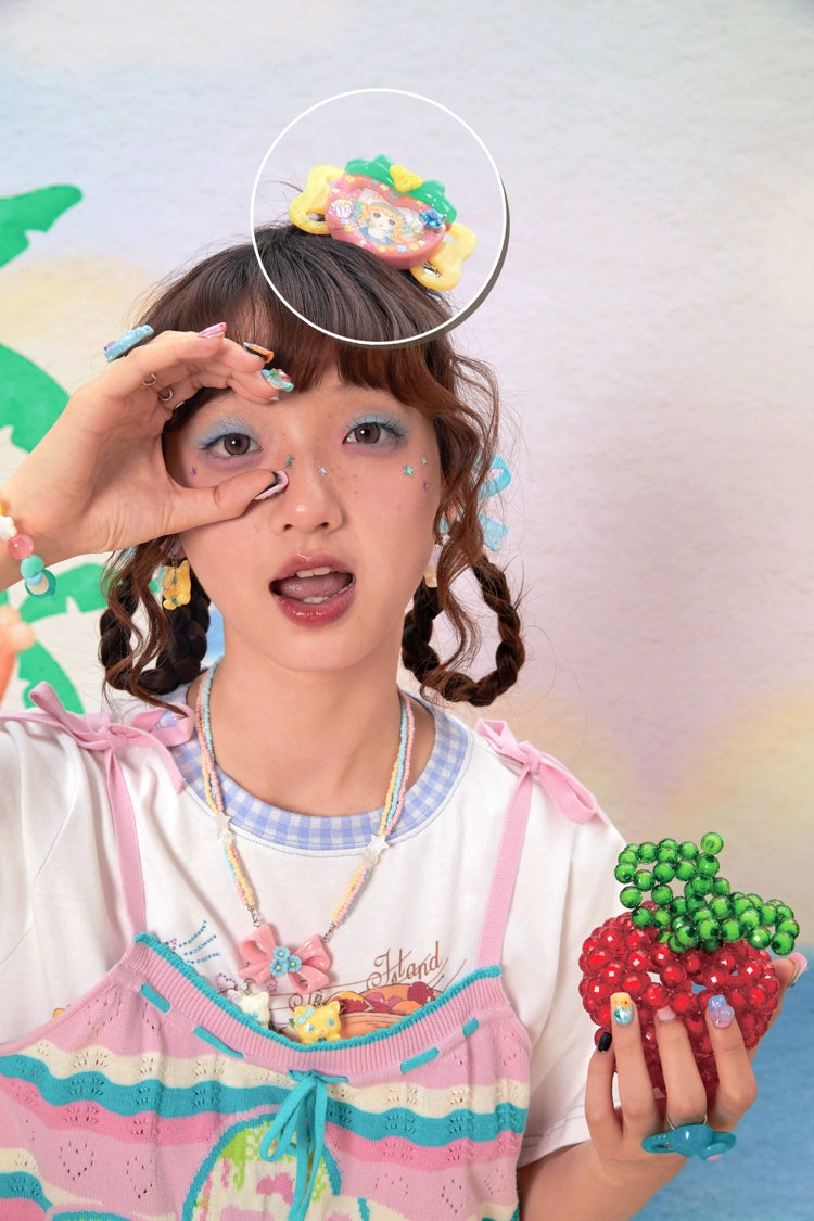 Harajuku Necklace Love-heart Necklace Hair Clip Decora Fashion Hair Clip hair clip Lutra Jump
