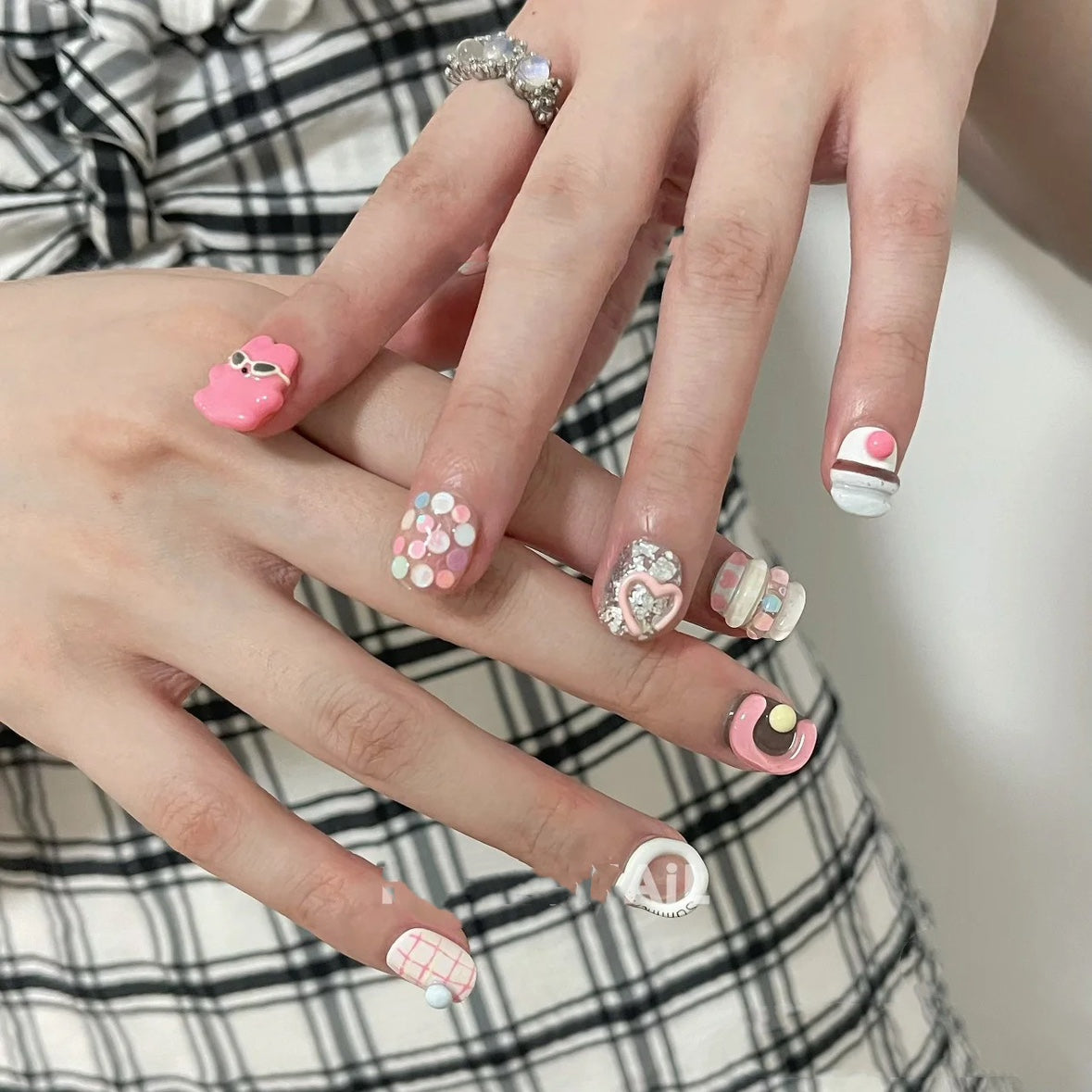 Puppy Cream Bunny 3D Wearable Nail Art | Cute Cartoon Short Nails for Bright Look NAIL PUPPY
