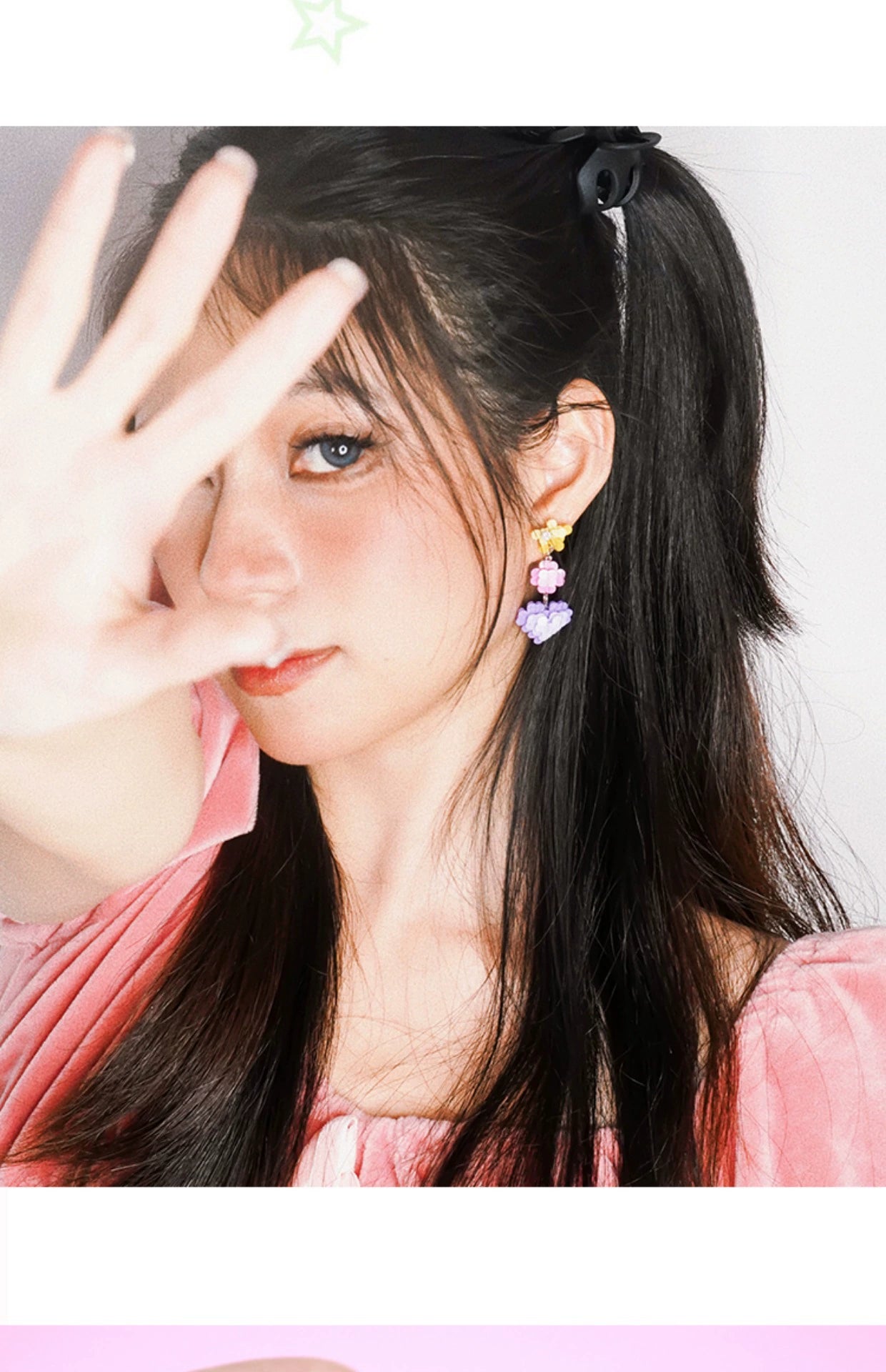 Pink Unicorn Decora Mosaic Flower Earrings earrings pink unicorn