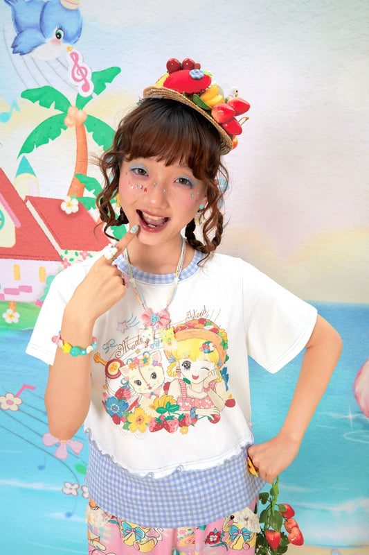 Harajuku T-shirt Fruit Girl T-shirt Decora Fashion T-shirt shirt Lutra Jump