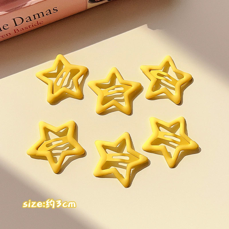Decora Hair Clips Colorful Star Hair Accessories Bang Hair Clips hair clip Land Decora Yellow - 6pcs