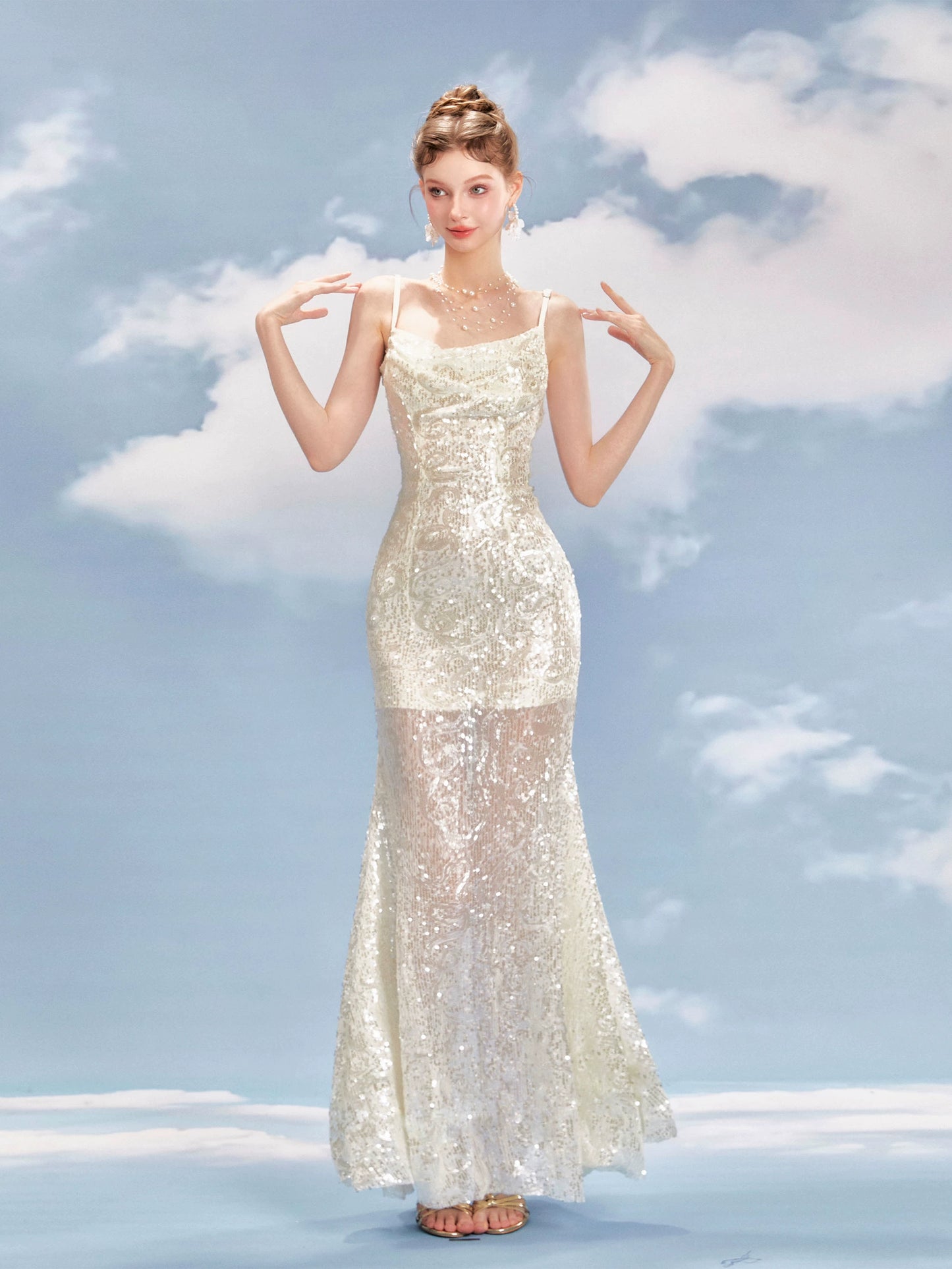 YZZI HE Glitter Fish-tail Dress dress YZZI HE