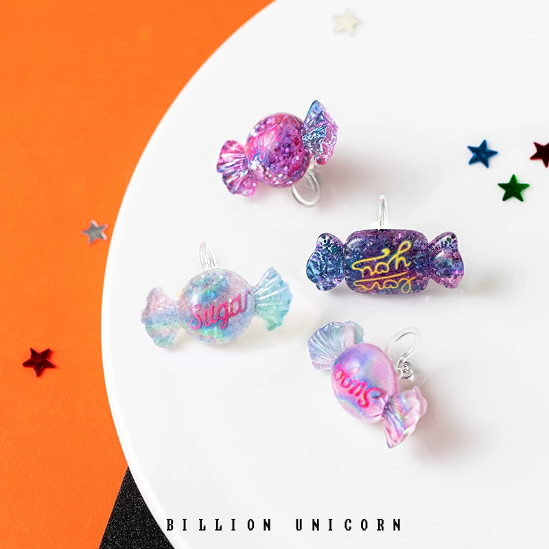 Pink Unicorn Decora Halloween Candy Earrings earrings pink unicorn resin ear clips