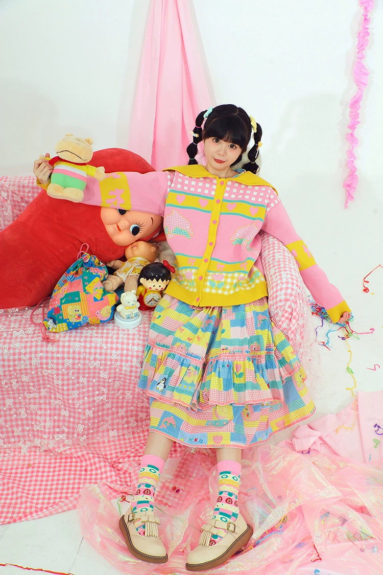 Harajuku Sweater Knit Sweater Cardigan Decora Fashion Cardigan cardigan Nikkou home