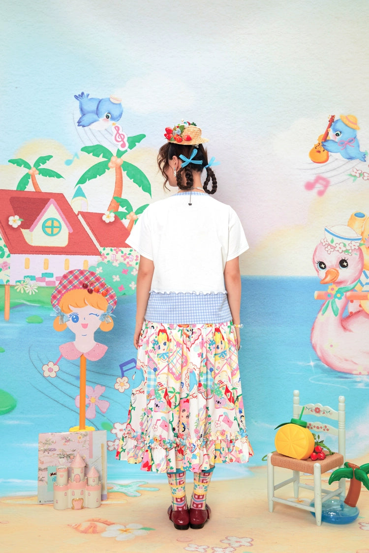 Harajuku T-shirt Fruit Girl T-shirt Decora Fashion T-shirt shirt Lutra Jump
