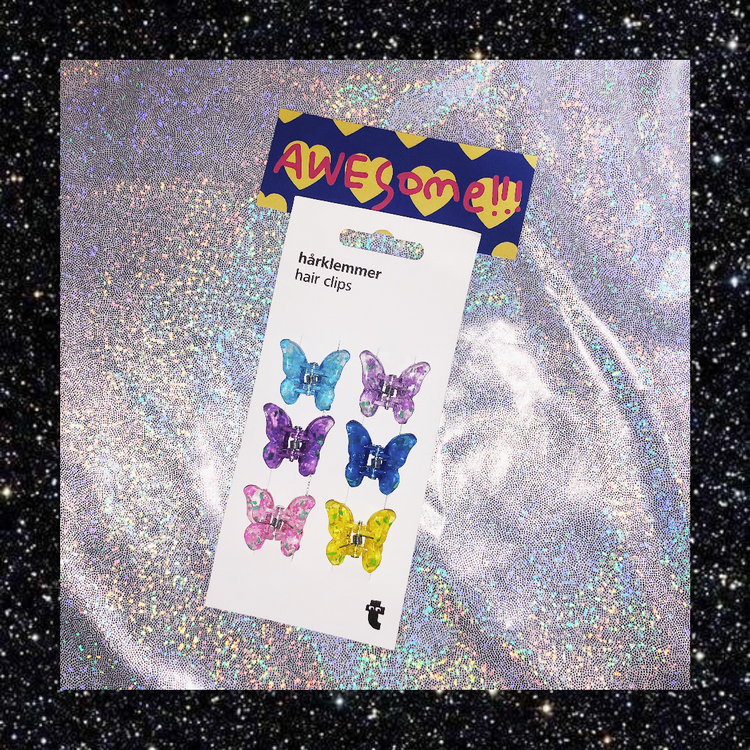 StrangeLab Transparent Clip | Candy Color Butterfly Claw Clip | Thick Mini Hair Clips hair clip strangelab A