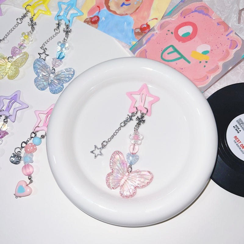 StrangeLab Pendant Hair Clip | Dopamine Star BB Clip | Decora Side Bang Clip hair clip strangelab A
