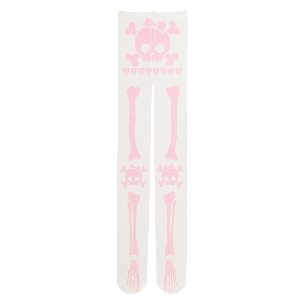 NIHON KIDS - Gothic Pink Princess Skeleton Tights tights NIHON KIDS Pink