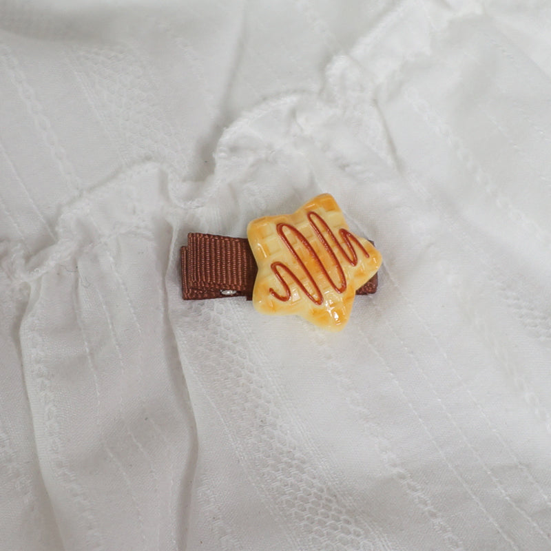 MaoJiang Kawaii Cookie Hair Clips | Heart Star & Cream Biscuit Barrettes hair clip maojiang Star Biscuit Clip - Only 1pc