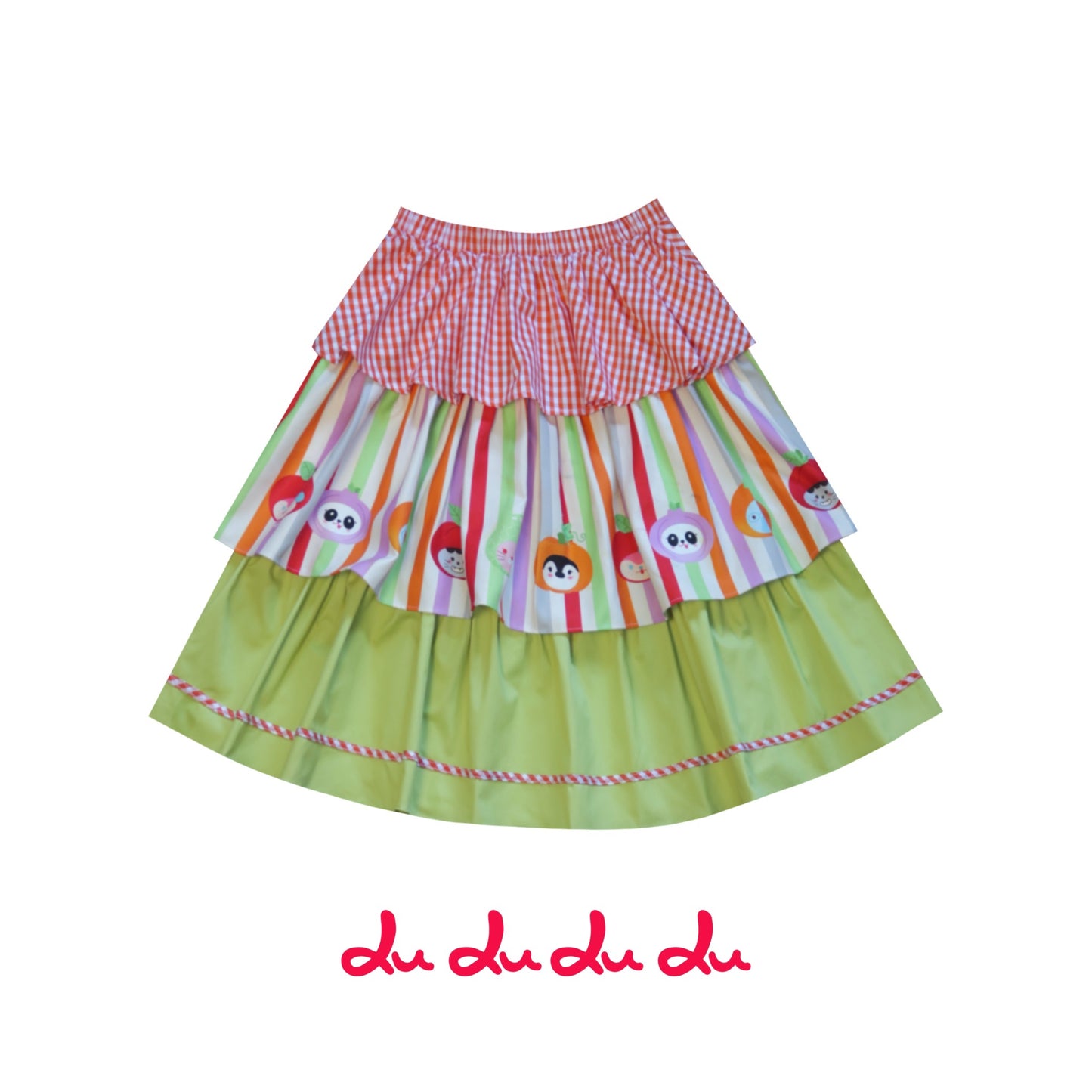 Decora Kei Tiered Skirt – Animal Print Colorblock skirt LULULULU