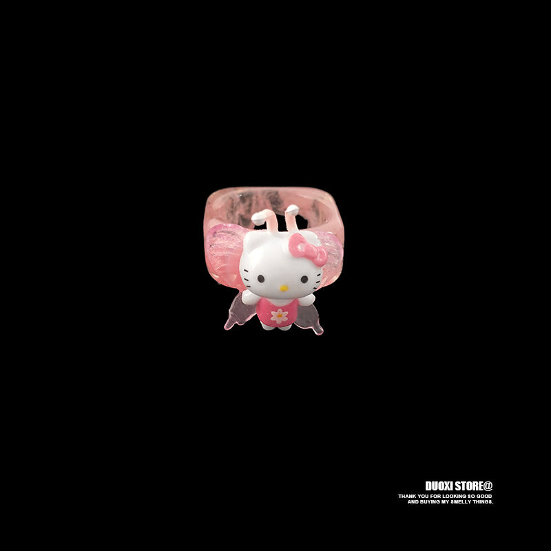 DuoXi - Kawaii Ring HelloKitty Bow Stackable Resin ring DuoXi 1