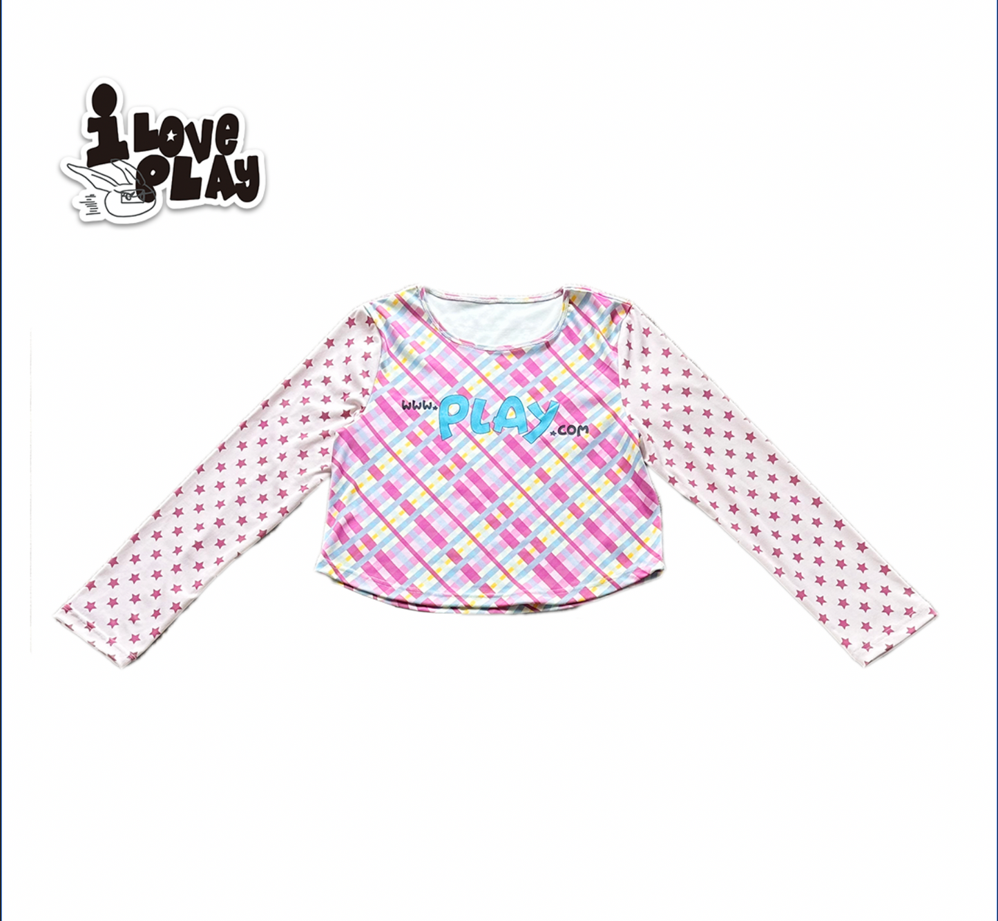 Loveplay - Y2K Long Sleeve Star Patchwork T Shirt shirt loveplay Pink S