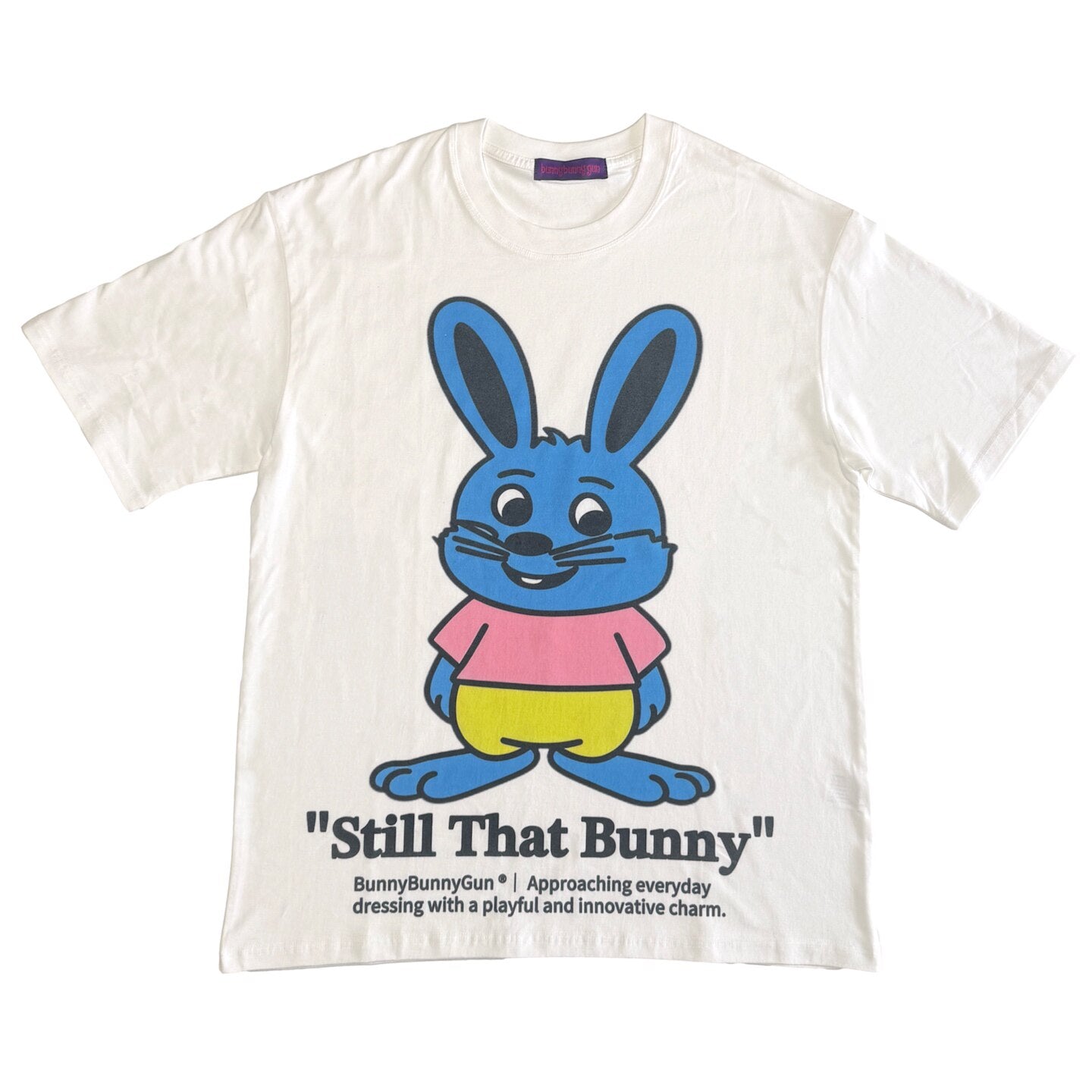bunnybunnygun - White Bunny Graphic Loose Tee tshirt bunnybunnygun