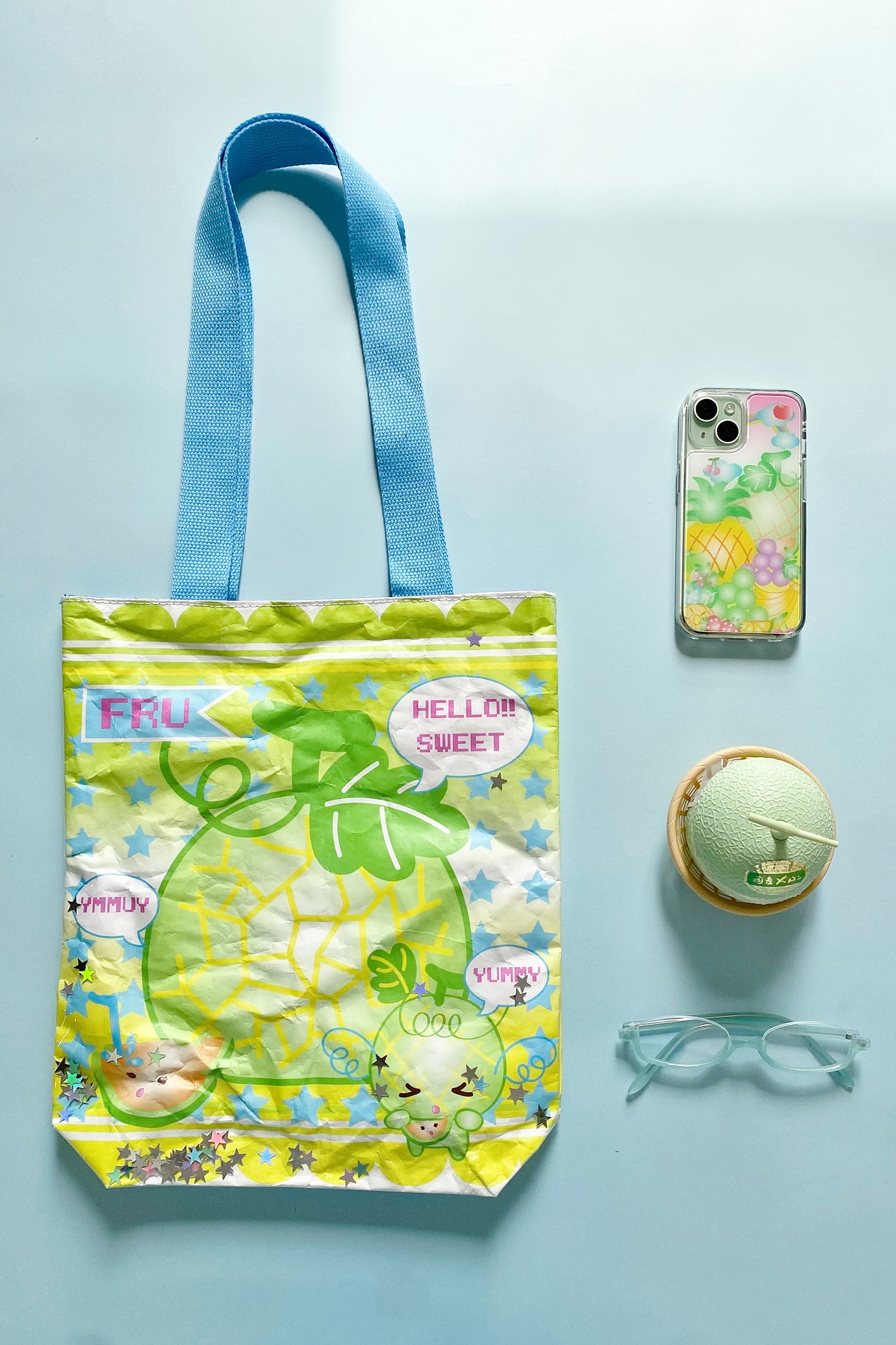 Frufru Japanese-Style Shoulder Bag | Colorful Fruit Print Bag bag frufru Green